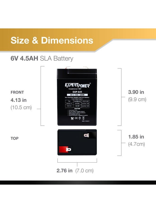 ExpertPower 6 Volt 4.5 Amp Rechargeable Battery (EXP645) 2 Pack - Image 2