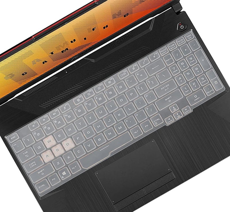CASOSHIELD Keyboard Cover for ASUS TUF Gaming F15 FX506LH / A15 TUF506IU-ES74 TUF506IV-AS76 FA506IH-AS53, F17 A17 TUF706IU FX706LI-ES53 RS53 Keyboard Protector, Clear - Image 1