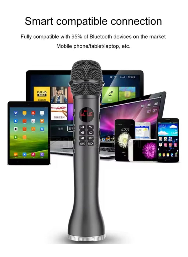 Karaoke Microphone and Speaker with Recording and Feature Multifunction Black - Image 1