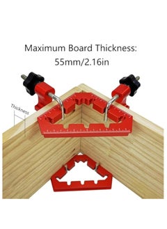 KASTWAVE 2PCS Clamping Squares For Woodworking, Square Ruler Auxiliary Fixture, Splicing Board Positioning Panel Fixed Clip,  45/90 Degree Clamp Triangle Right Angle Clamp 6.1x3.54x3.54” Aluminum Alloy Red  - Image 5