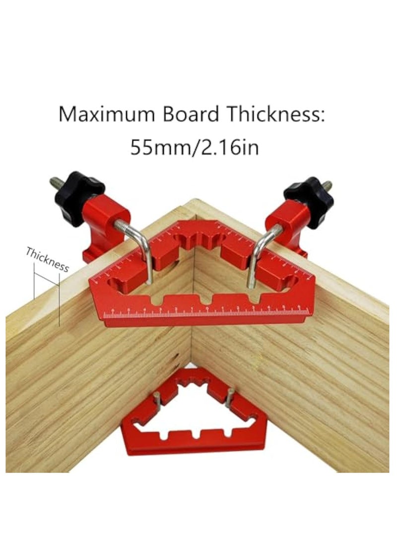 KASTWAVE - 2PCS Clamping Squares For Woodworking, Square Ruler Auxiliary Fixture, Splicing Board Positioning Panel Fixed Clip,  45/90 Degree Clamp Triangle Right Angle Clamp 6.1x3.54x3.54” Aluminum Alloy Red - Image 1