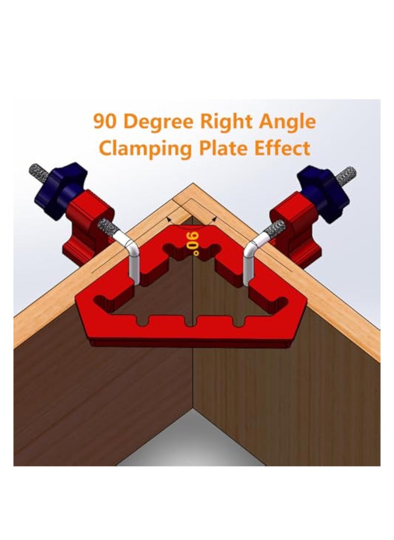 KASTWAVE - 2PCS Clamping Squares For Woodworking, Square Ruler Auxiliary Fixture, Splicing Board Positioning Panel Fixed Clip,  45/90 Degree Clamp Triangle Right Angle Clamp 6.1x3.54x3.54” Aluminum Alloy Red - Image 1