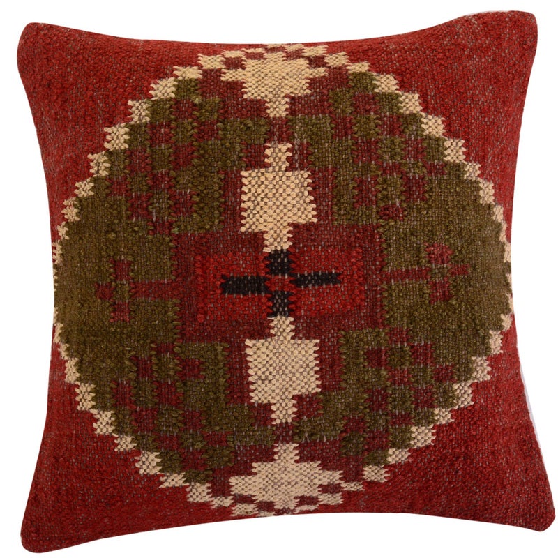Trade Star Indian Kilim Pillow Case Handwoven Throw Pillow case 70 Jute 30 Wool Pillow Cover 18x18 Inches Decorative Outdoor Cushion for Home Decor Vintage Designer Boho Pillow Shams