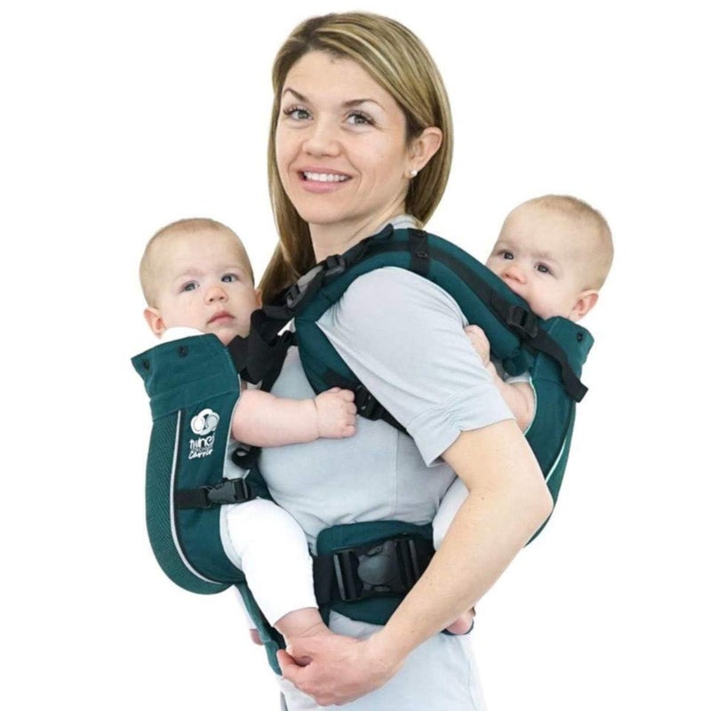 TwinGo Carrier - Air Model - Modern Teal - Great for All Seasons - Breathable Mesh - Fully Adjustable Tandem or 2 Single Baby Carrier for Men, Woman XS-XXL - Twins and Babies 10-45 lbs - Image 1