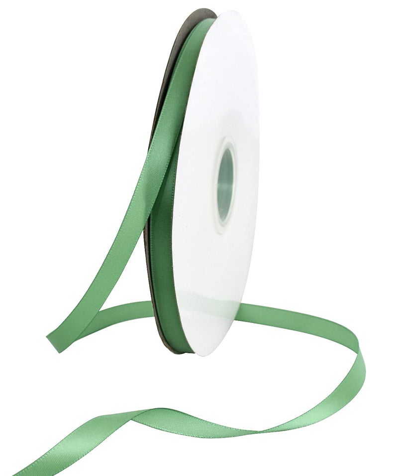 TONIFUL 38 Inch x 100yds Sage Green Satin Ribbon Thin Solid Fabric Ribbons Roll for Gift Wrapping Invitation Floral Hair Balloons Craft Sewing Party Wedding Popsicles Decoration Valentines Day