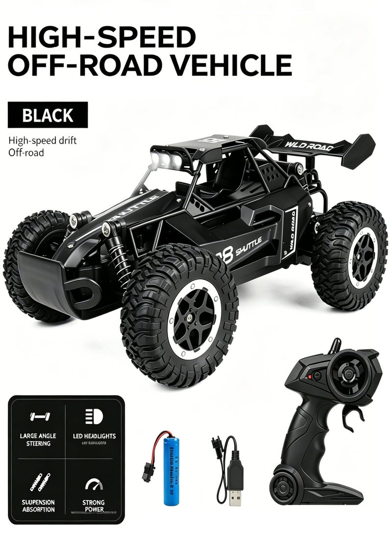 High-Speed Drift Off-Road Remote Controlled Cars 1:16 Off-Road Vehicle Monster Truck LED Headlight Outdoor 2WD Offroad Hobby RC 2.4GHz for Kids/Boys/Girls Birthday - Image 1
