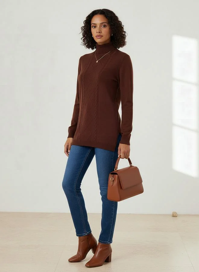 تواكستريمز 2Xtremz Textured High Neck Tricot Sweater