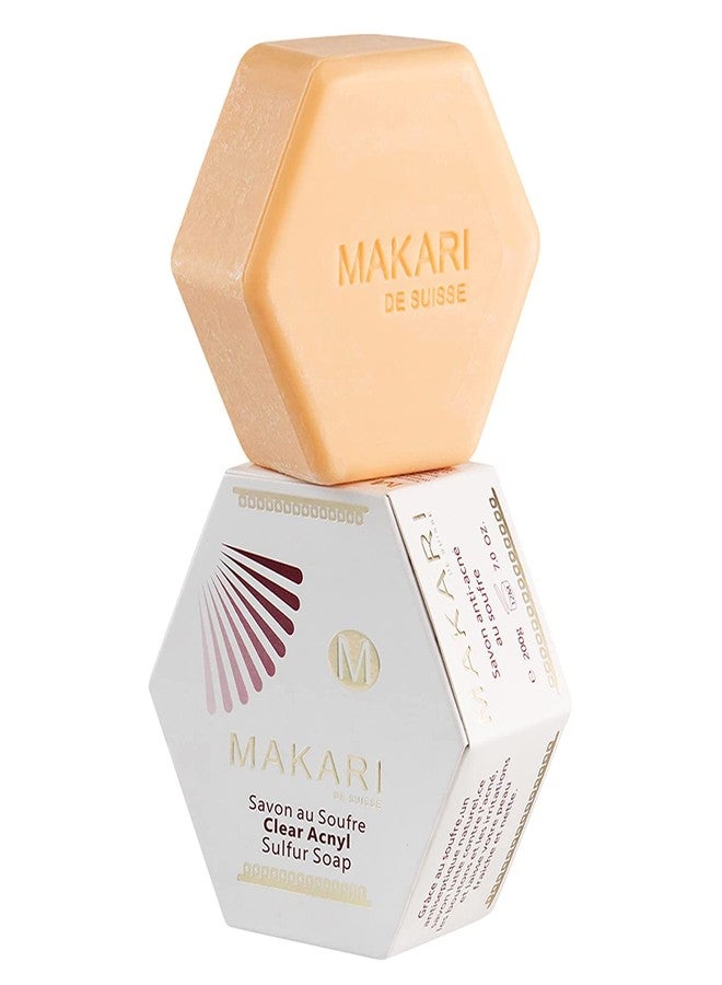 MAKARI Classic Acnyl Sulfur Soap (7 oz) | Anti-Acne Bar Soap | Helps Fight Acne, Pimples, Whiteheads, and Blackheads | Detoxify Pores & Control Oil Production | Recommended for Oily & Acne-Prone Skin - Image 1