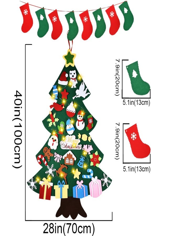 HmiL-U 3.4FT Felt Christmas Tree Set| with 34pcs Ornaments for Kids Xmas Door Wall Hanging Decorations Perfect Kids Gifts Party Supplies - Image 2
