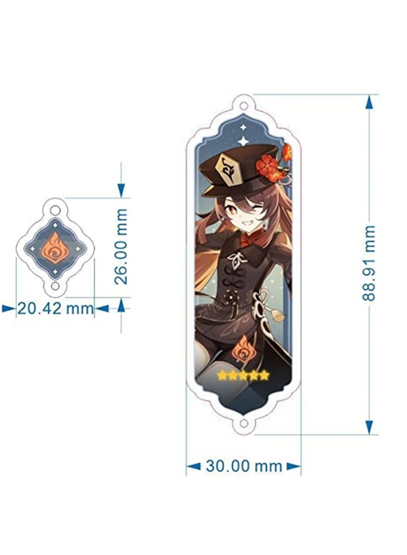 Genshin Impact Long Acrylic Keychain Game Anime Key Chain Pendant Keyring Accessories 1 Pcs - Image 2