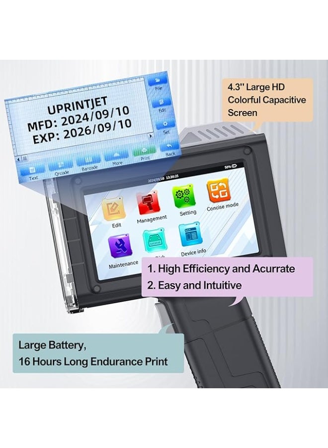 Bentsai Handheld Inkjet Printer BT-HH6205B with 42ml Fast-Drying Ink, Ultra-Lightweight - Image 4