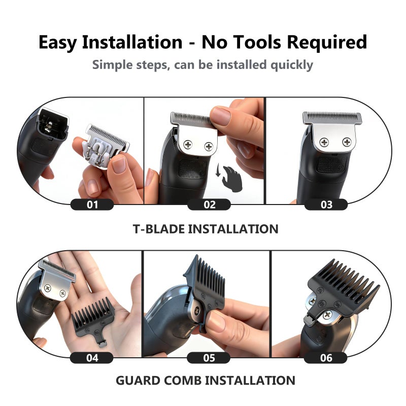 Loarysk 40mm Detachable T-Blade with 3 Guard Combs (1.5mm 3mm 5mm)-Compatible with Wahl Trimmer Models 9864, 9864SS, 9818, 9888, 9867, 9816, WSS3L, SS2L& More (1blade+3 combs) - Image 3