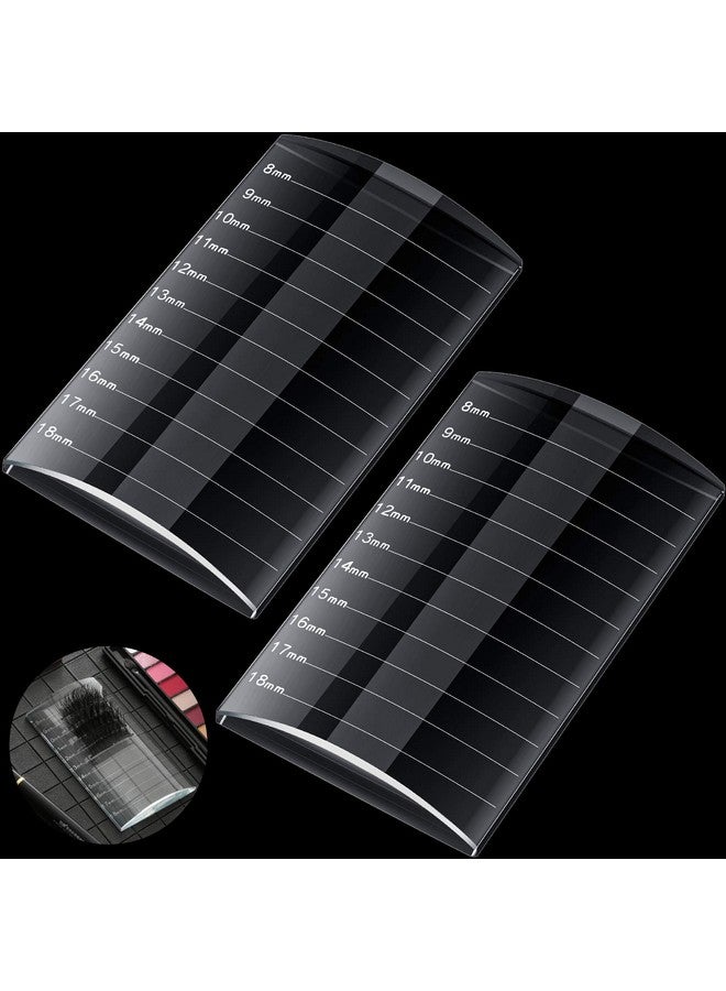 مايتيز 2 قطعة رمش البليت رمش تمديد صينية الكريستال البليت أكبر حجم الزجاج البليت جلدة كاذبة لاش صينية شريط لاصق حامل الغراء لملحقات رمش 4.13 × 2.36 × 0.47 بوصة - Image 1