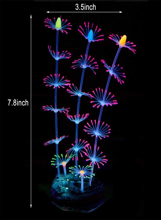 ليتشي نباتات بلاستيكية لأحواض السمك بتأثير متوهج على شكل فطر ولوتس وشعاب مرجانية، زينة نباتية اصطناعية من السيليكون لتزيين أحواض السمك، مجموعة من 4 قطع (فطر) - Image 5