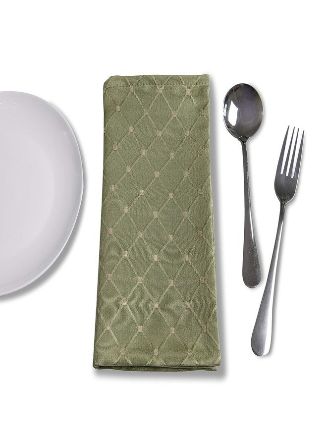 Randall Geometric Diamond Cloth Napkin Set of 4 (19"×19"), Solid Washable for Family and Holiday Dining, Wedding or Party, Sage - Image 1