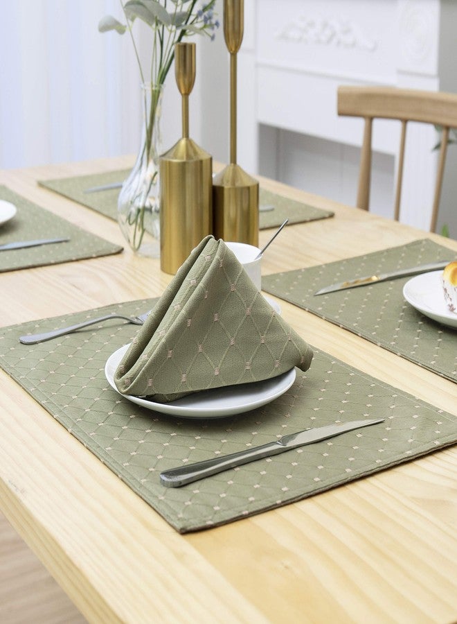 Randall Geometric Diamond Cloth Napkin Set of 4 (19"×19"), Solid Washable for Family and Holiday Dining, Wedding or Party, Sage - Image 4