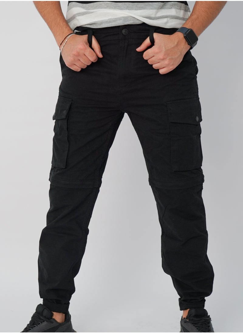 JACK & JONES - Men’s Workwear 6 Pocket Cargo Denim Pant in Demin Black - Image 1
