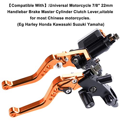MRELC Universal Motorcycle 7/8" 22mm Handlebar Brake Master Cylinder Clutch Lever CNC Left & Right Set - Image 4