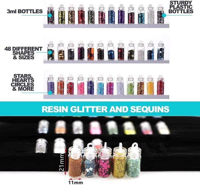 KIRA 48Pcs 3D Glitter Bottles Set Manicure Set of Nail Stickers Nail Art Tool for Nail Decoration Kit for Women Multicolor - Image 3