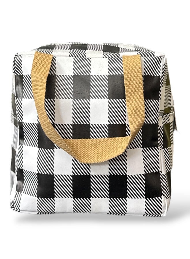 Mega Tree Printed Insulated Lunch Bag with Thermal Lining for Office, Travel and College | Leightweight Tote for Men and Women | Reusable Food Warmer Bag Keeps Food hot/Cold (Black) - Image 1