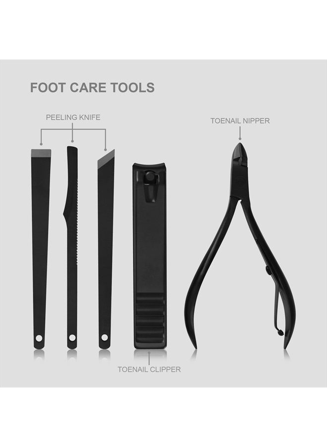Utopia Care 15 Pieces Manicure Set - Stainless Steel Manicure Nail Clippers Pedicure Kit - Professional Grooming Kits, Nail Care Tools with Luxurious Travel Case (Black) - Image 3