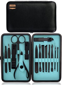 15 Pieces Manicure Set - Stainless Steel Manicure Nail Clippers Pedicure Kit - Professional Grooming Kits, Nail Care Tools with Luxurious Travel Case (Black) - pzsku/Z10245AB2E8977010FC99Z/45/_/1686483884/23adbeb5-daae-4edb-944e-7f9916e12d0c