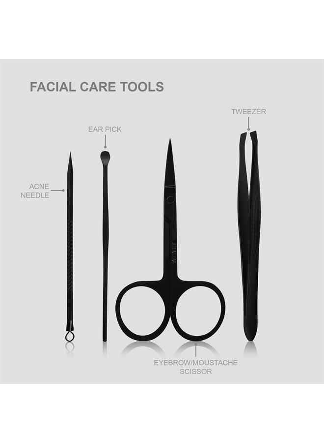 Utopia Care 15 Pieces Manicure Set - Stainless Steel Manicure Nail Clippers Pedicure Kit - Professional Grooming Kits, Nail Care Tools with Luxurious Travel Case (Black) - Image 5