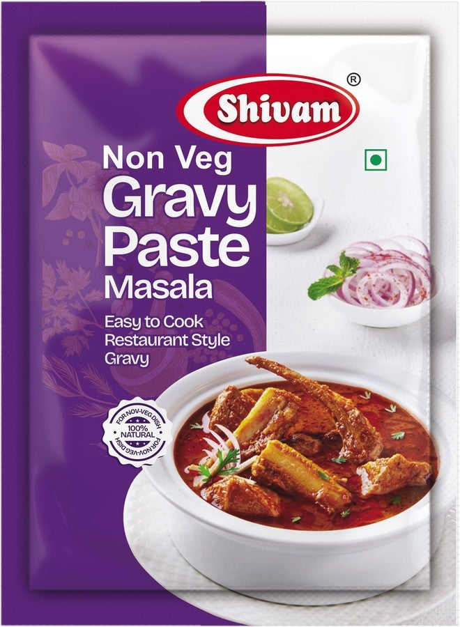 SHIVAM Non Veg Gravy Paste | Ready to Cook Mixed Spice Paste | For Chicken, Mutton & Meat Curries |100g - Image 1