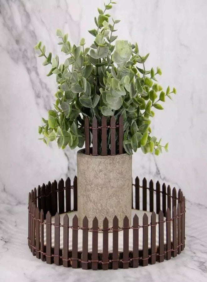 HODASHI 1Pc 35 Inches Brown Mini Fairy Garden Fence, Micro Landscape Miniature Ornaments for Dollhouse, Crafts, Diorama Project, Plant Pot DIY - Image 4