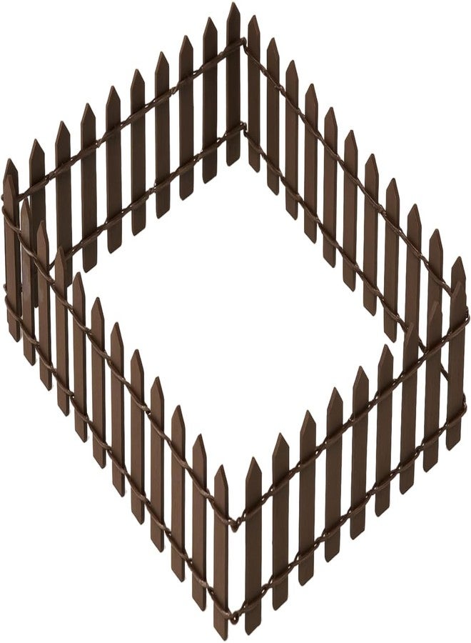HODASHI 1Pc 35 Inches Brown Mini Fairy Garden Fence, Micro Landscape Miniature Ornaments for Dollhouse, Crafts, Diorama Project, Plant Pot DIY - Image 1