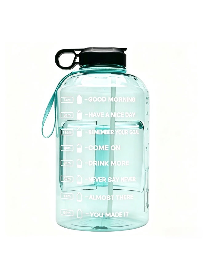 3.78L Large Water Bottle with Straw & Time Marker – 1 Gallon Motivational Sports Jug with Handle, Leakproof BPA-Free Big Drinking Bottle for Gym, Yoga & Outdoor, Clear - Image 2