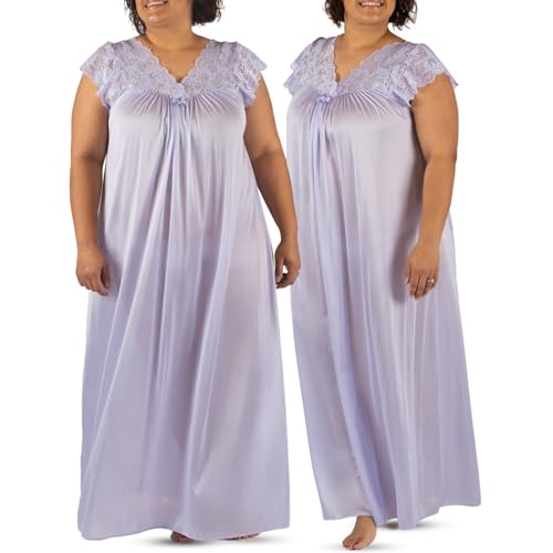 Shadowline Silken Luxury Cap Sleeve Gown, Peri Frost, 2X - Image 4