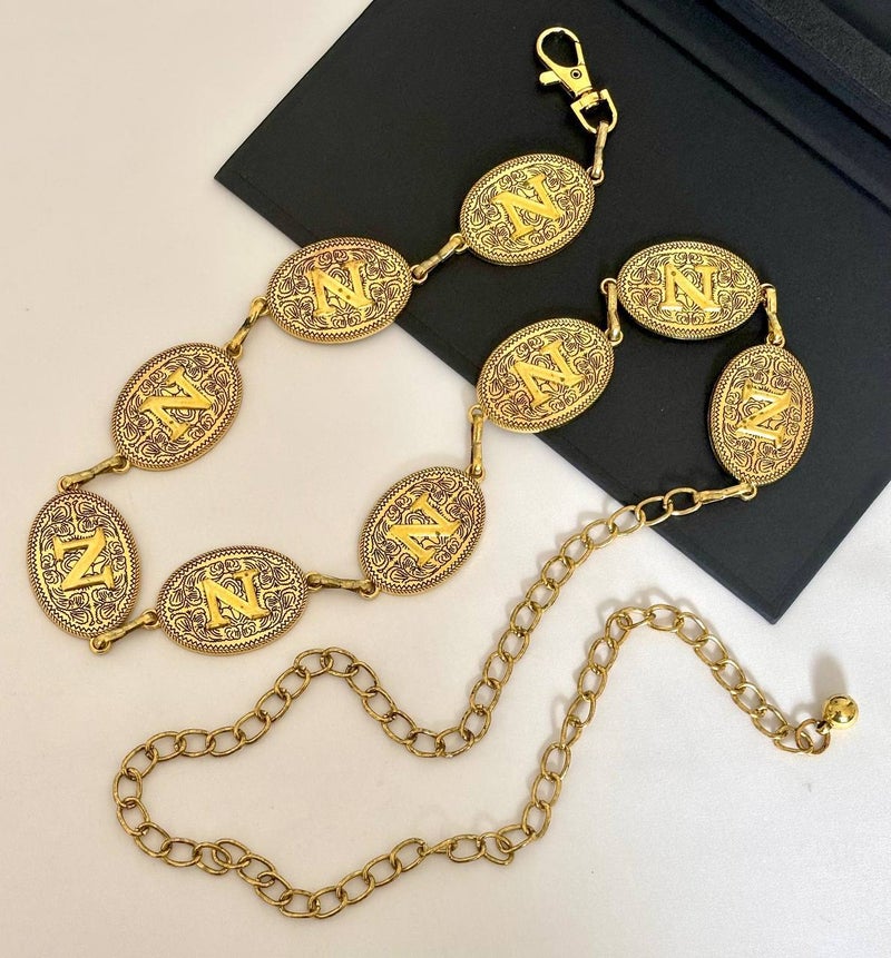 حزام وسط معدن ذهبي حريمي - N - Image 1