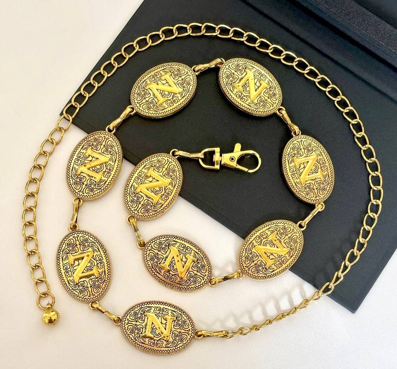 حزام وسط معدن ذهبي حريمي - N - Image 2