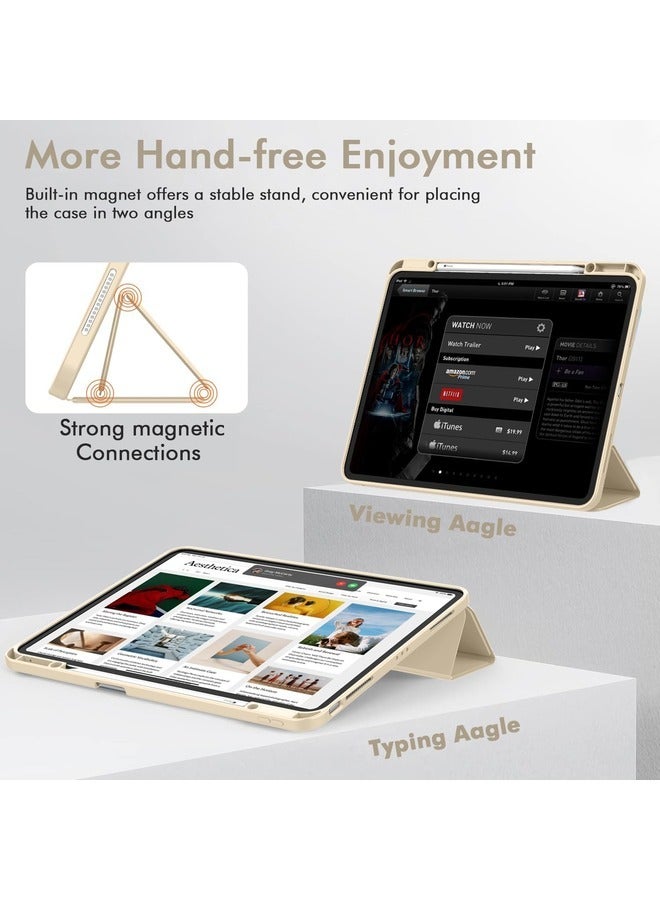 ELTRAZONE Gold iPad Air 13-Inch Case (M2 2024) with Pencil Holder - Smart Case Supporting Pencil Pro, USB-C, Touch ID, and Auto Wake/Sleep - Image 4