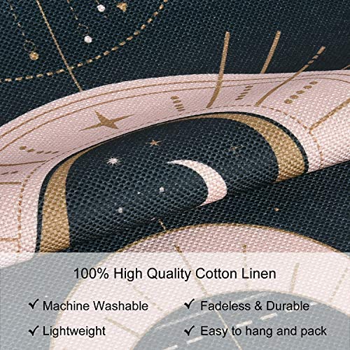 Jufay Moon Phase Wall Hanging Art - Bohemian Tapestry for Room (Black, 12.8 x 51.2 inches) - Image 5