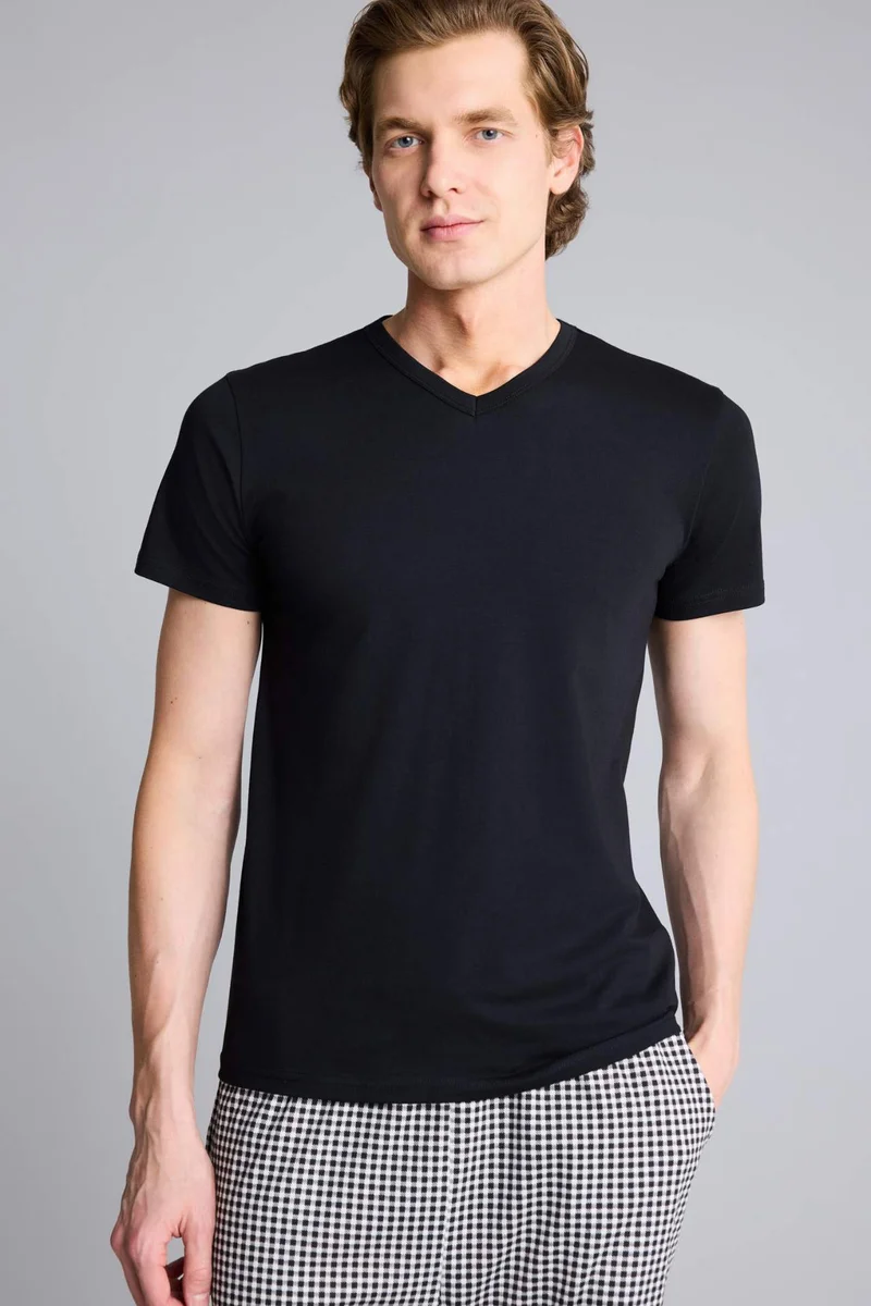 ديفاكتو Slim Fit Short Sleeve Knitted Tops