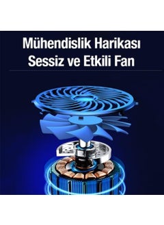 Coofbe Professional Laptop Cooler 2 USB Ports, RGB Light Indicator, 5 Fans, 7 Different Height Adjustments  - Image 2