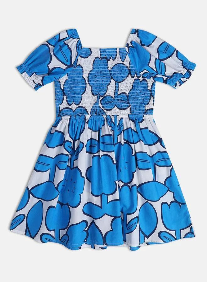 Miniklub Girls Floral Square Neck Casual Dress
