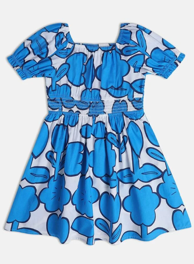 Miniklub Girls Floral Square Neck Casual Dress