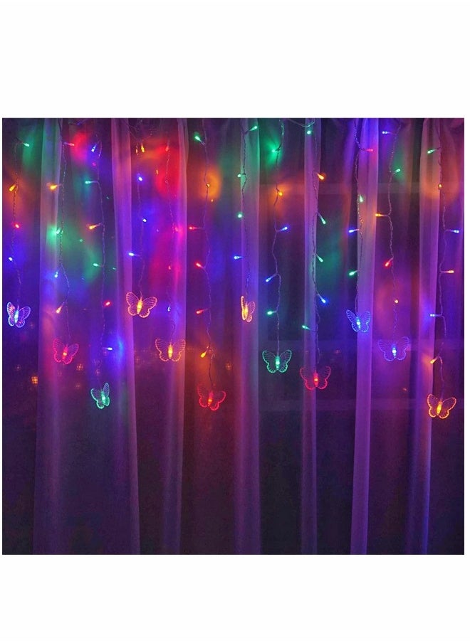 Generic butterfly Curtain Lights, 8 Modes 48LED Twinkle String Light with Remote 4.9FT USB Powered Window Fairy Light, Decorative Lights for Bedroom, Party, Wedding, Holiday,  (Multi-Colored)  - Image 4