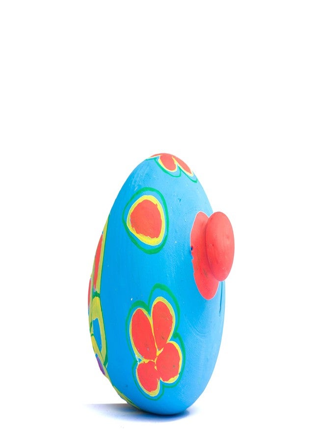 Onlinch Clay Made Round Shape Piggy Bank for Kids | Terracotta Mitti Gullak Coin Bank | Handcrafted Multi-Coloured Coin Box | Traditional Money Bank Gift | Undiyal Style (Design-7) - Image 3