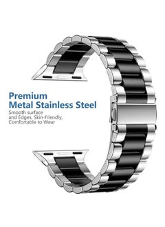 Lerobo Compatible for Apple Watch Band 40mm 41mm 38mm 44mm 42mm 45mm,Solid Stainless Steel Metal Band for iWtach with 2 Pack Protective Cases for Apple Watch Series 9 8 7 6 5 4 3-1 SE/SE2 Men Women  - Image 2