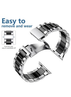 Lerobo Compatible for Apple Watch Band 40mm 41mm 38mm 44mm 42mm 45mm,Solid Stainless Steel Metal Band for iWtach with 2 Pack Protective Cases for Apple Watch Series 9 8 7 6 5 4 3-1 SE/SE2 Men Women  - Image 3
