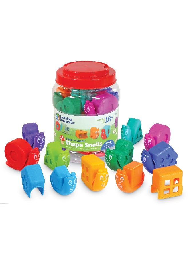 ليرننج ريسورسز مجموعة ألعاب تعليمية للأطفال الصغار من سناب آند ليرن، مكونة من 20 قطعة، تُعلّم الأشكال والأرقام والألوان، للأعمار من 18 شهرًا فما فوق - Image 1