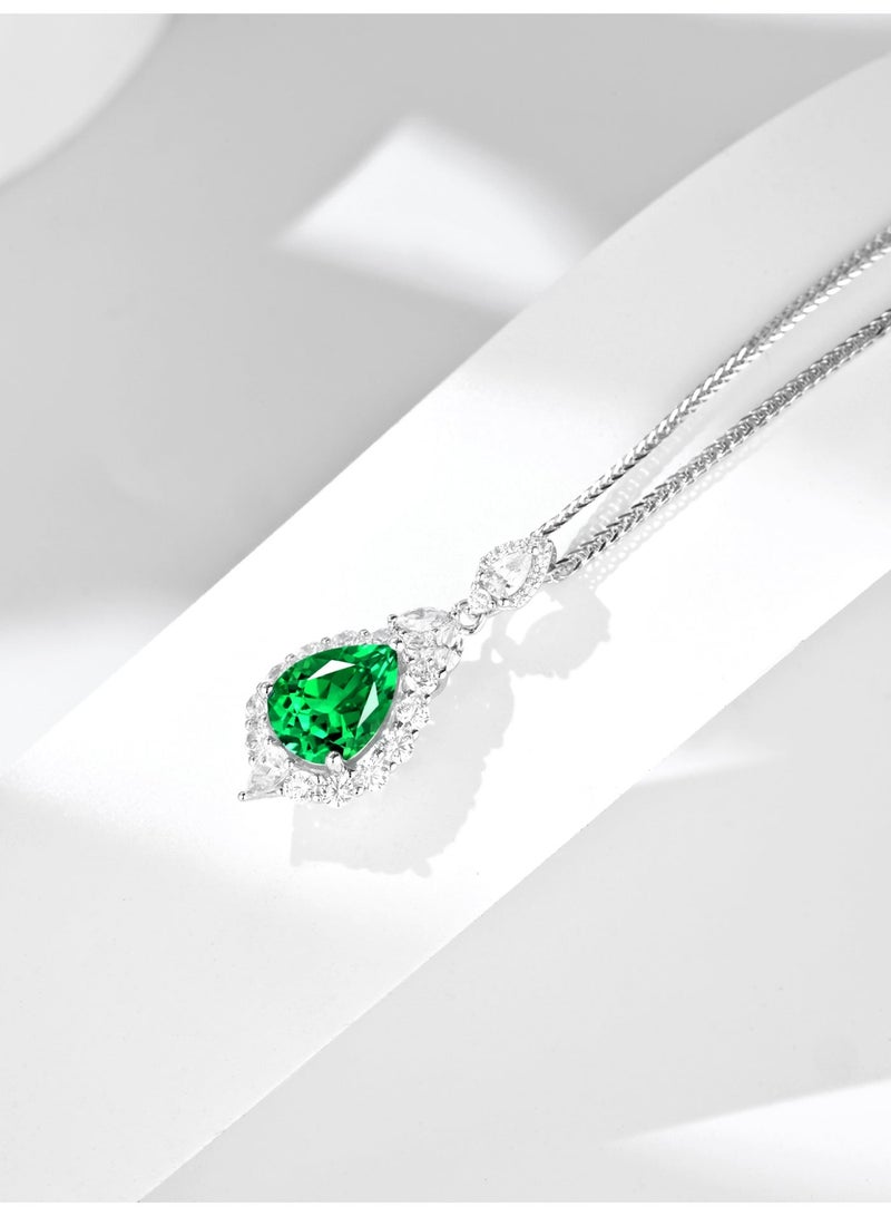 Field Fashion necklace artificial emerald diamond Pendant Necklace - Image 3