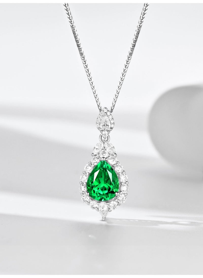 Field Fashion necklace artificial emerald diamond Pendant Necklace - Image 2