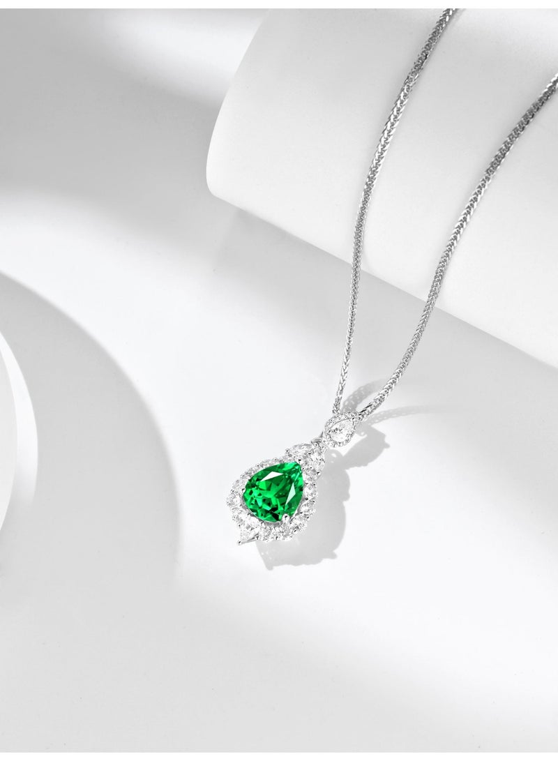 Field Fashion necklace artificial emerald diamond Pendant Necklace - Image 4