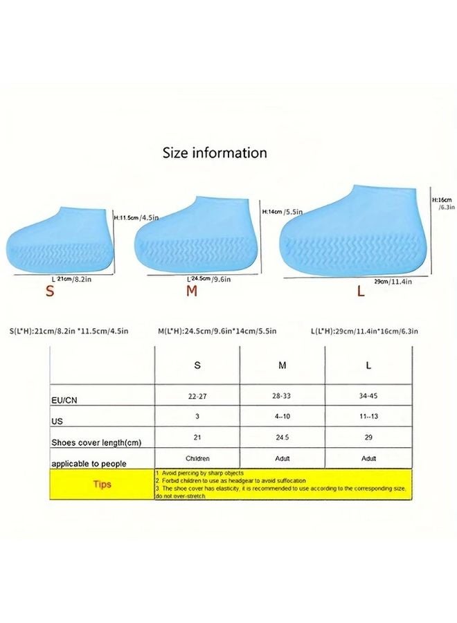 أغطية الأحذية المطرية المصنوعة من السيليكون القابلة لإعادة الاستخدام والمقاومة للماء، واقيات الأحذية المقاومة للانزلاق باللون الأبيض، المقاس 34-45 - Image 3