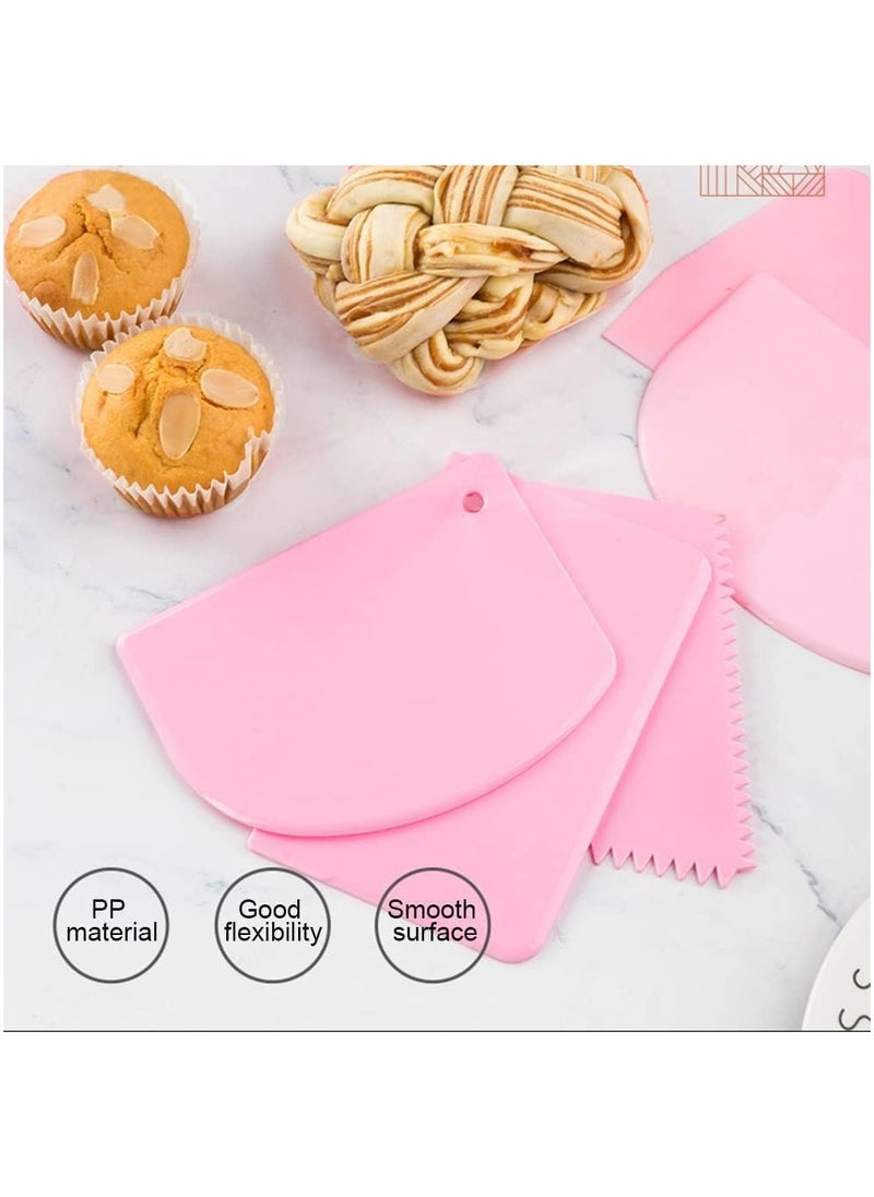 MARKQ Cake Scraper 3 Pcs Dough Cutter Cake Icing Buttercream Smoother for Cake Decorating Baking Bread Pizza Cutter, Plastic Dough Scraper  - Image 4